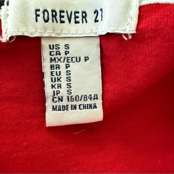 Forever 21 Bold Red Preowned Halter Tie Top Tank Top Size Small Trendy Everyday - Picture 3 of 6